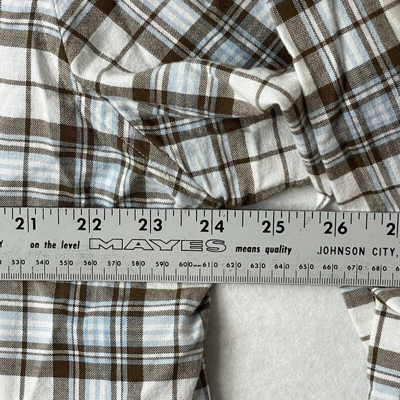 Johnnie-O Hangin’ Out Men’s Size XXL Brown / Blue Plaid Button Up Shirt - Picture 10 of 12